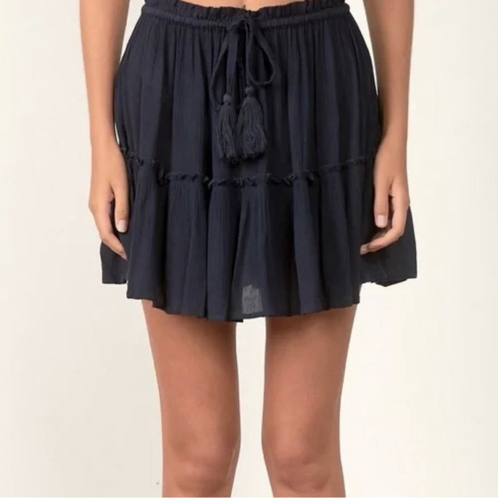 Elan gauze black beach coverup skirt M